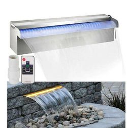 VEVOR Pond Spillway 11.8 x 4.5 x 3.1 in. Pond Waterfall Spillway with LED Strip Pool Fountain with Pipe Connector for Pool
New in the box