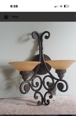 Two Bob Mackie Antique Bronze Wall Sconces