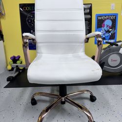 Used White and Rose Gold Office Chair