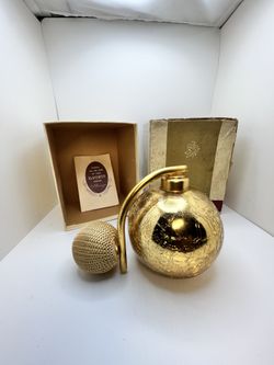DeVilbiss Atomizer  gold crackle glass orb perfume bottle