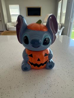 Disney Stitch Halloween Pumpkin Cookie Jar