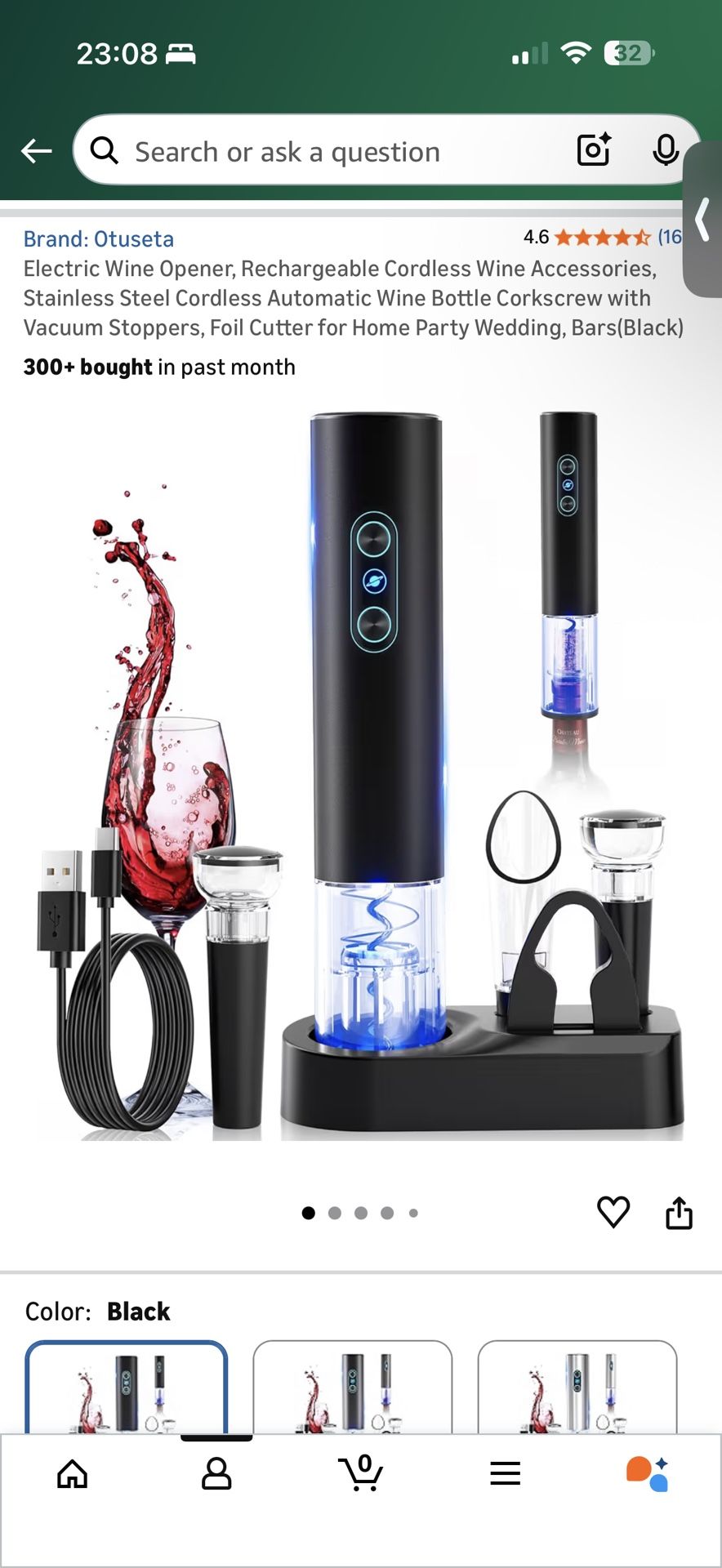 New Electric Wine Opener, Rechargeable Cordless Wine Accessories, Stainless Steel Cordless Automatic Wine Bottle Corkscrew with Vacuum Stoppers, Foil 