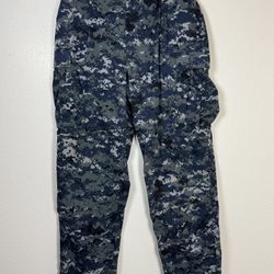 US Navy Digital Camo Cargo Working Pants Trousers Mens 37R Blue Combat USA