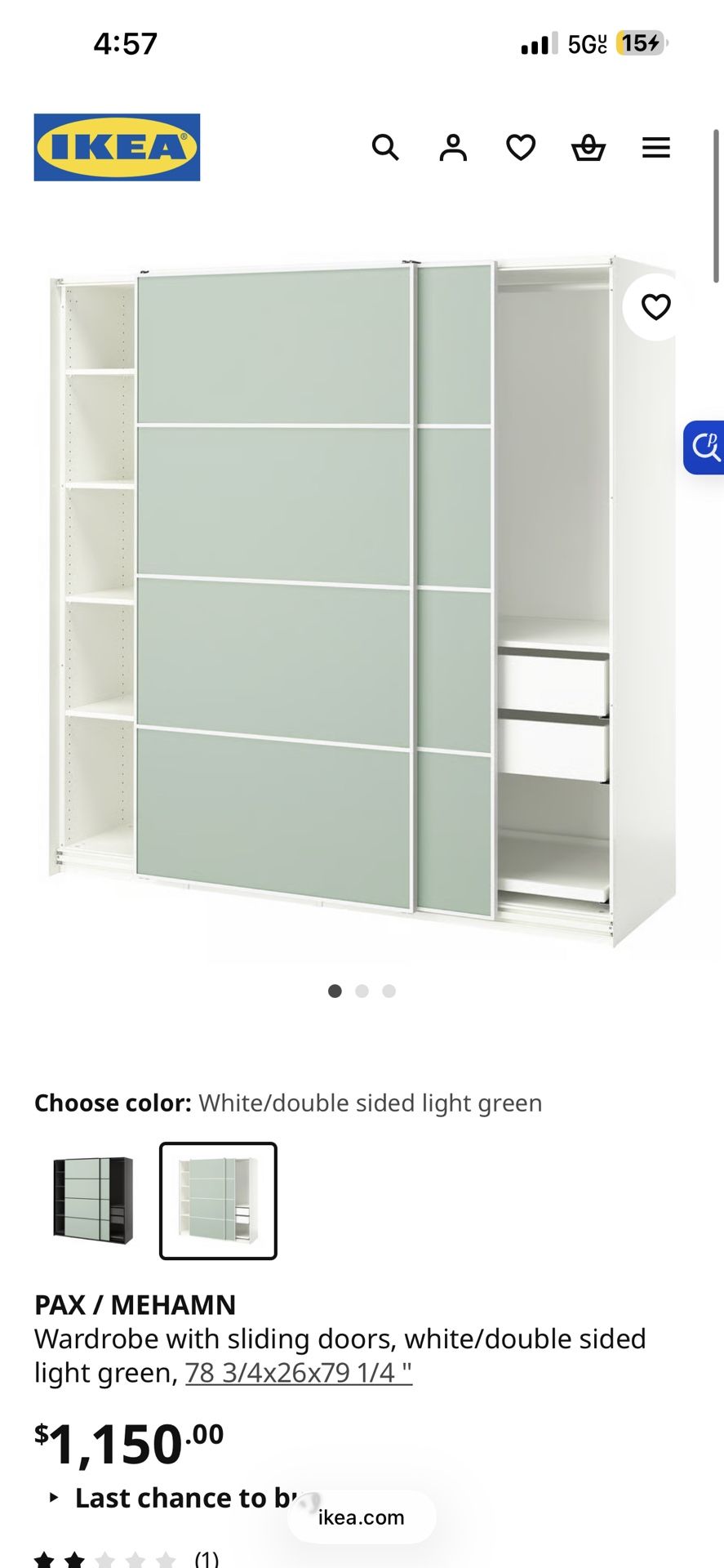 Pax / Menham Closet With Glass Doors