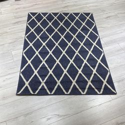 Blue And White Rug