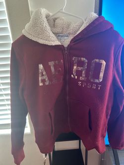 Aéropostale Sport Sherpa-Lined Zip-Up Hoodie Large