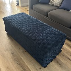 Stylish Woven Blue Ottoman
