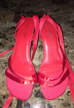 Size 8 Red Strap Up Heels