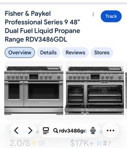 48” propane dual fuel range / oven … 36” refrigerator