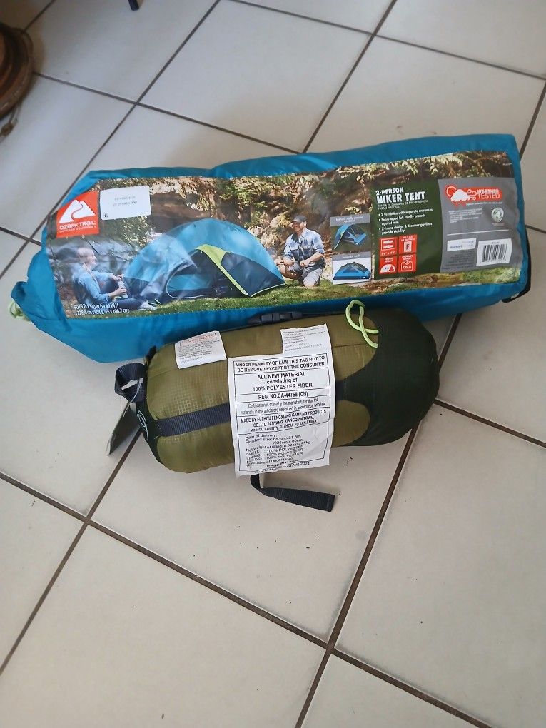Camping Tent And Sleeping Bag