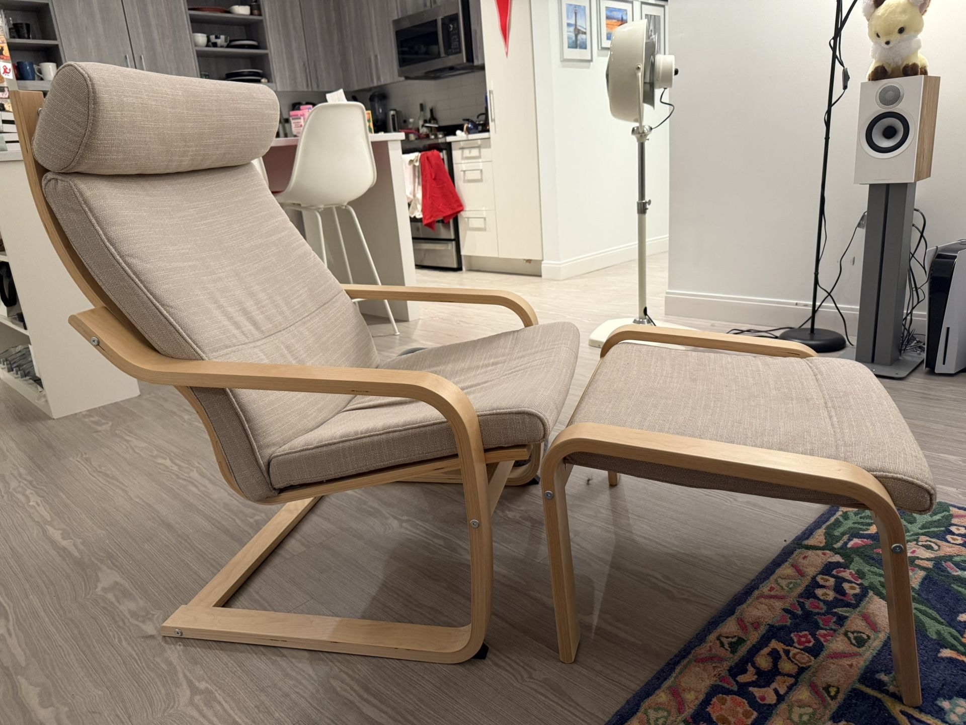 IKEA Poang Armchair + Ottoman