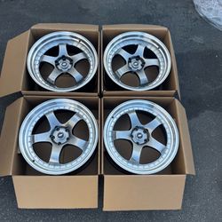 NEW 19” Work Meister S1 Style Wheels Rims Hyper Black/Dark Silver 5x114.3 19x8.5/9.5 +35 Set of 4