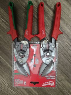 Metal scissors Milwaukee  and 3 pack of milwaukee knifes
