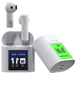 Wireless Earbuds, ear pods, 5.0 Bluetooth Earphone TWS in-Ear Stereo Headphone Built-in mic with LCD Digital Temperature, Automatic One-Step Pairing