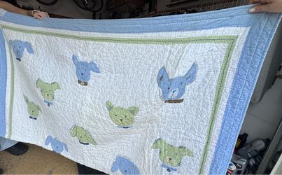 Pottery Barn twin size quilt with 1 pillowcase