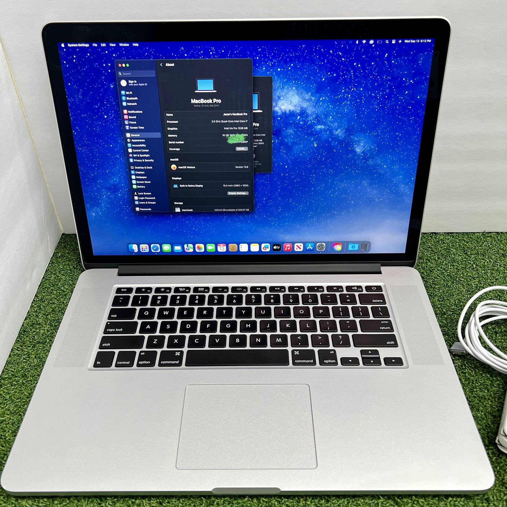 MacBook Pro Retina 15.4 inch - Core i7 - 16GB - SSD 512GB $389