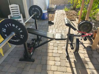 Weight Bench with Weight Rack