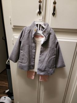 Toddler Girls Set Coat With Shirt And Pants 3T