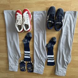 Baseball Turf Shoes, Cleats, Pants, Gamer Socks And Batting Glove. 