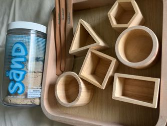 Brookstone Sand Play Set with Wooden Shape Molds
