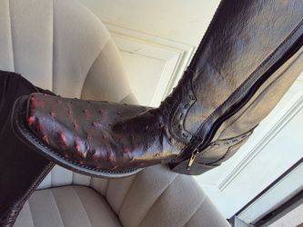 Ostrich Leather Western Cowboy Boot