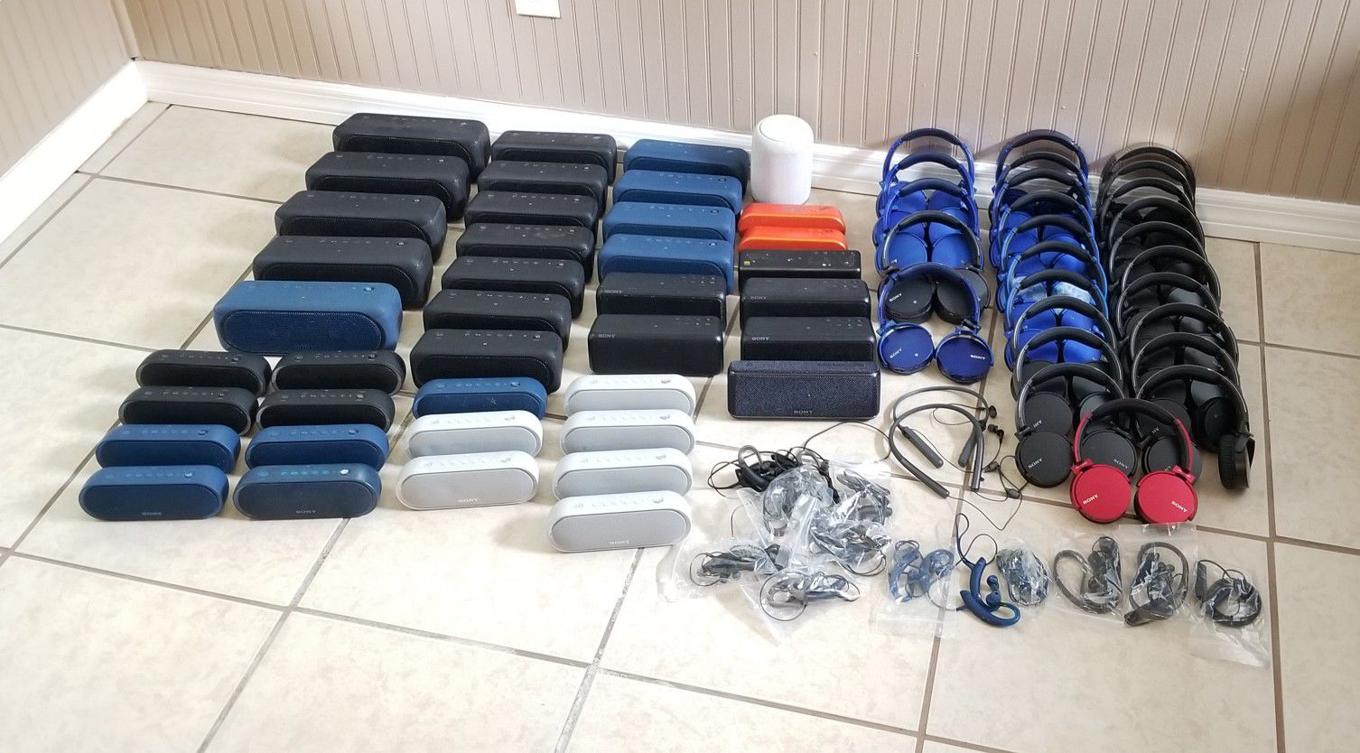 Sony Bluetooth Speaker & Headphone For Parts or Repair Lot - 86 Pieces
