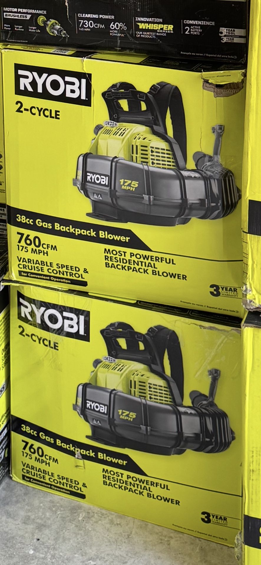 RYOBI 175 MPH 760 CFM 38cc Gas Backpack Leaf Blower
