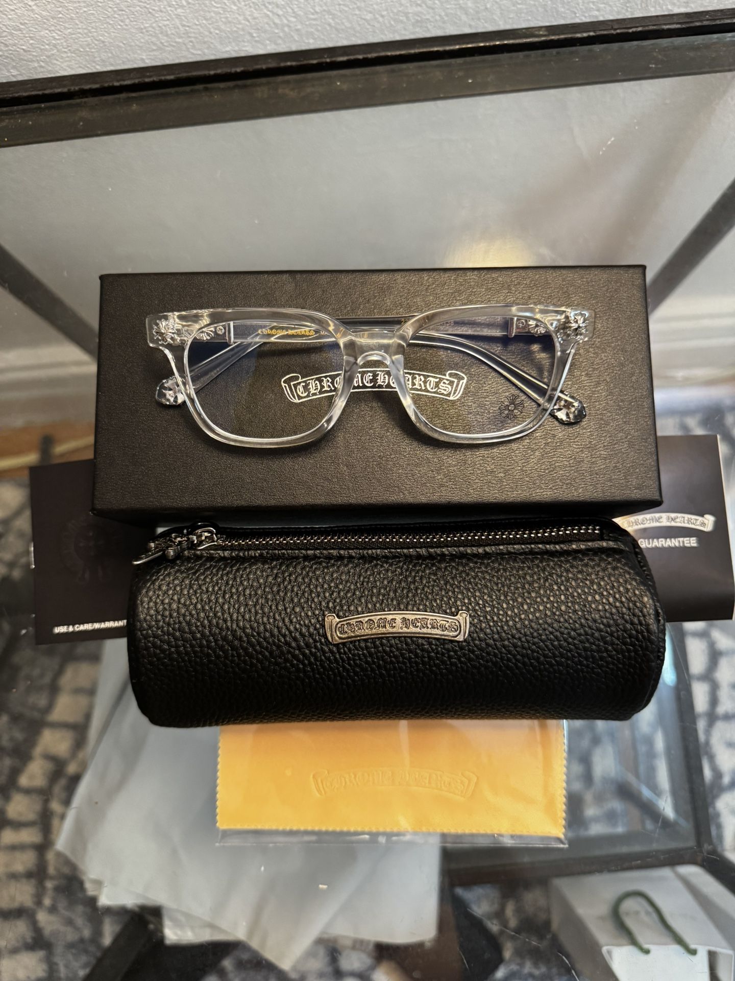 Chrome Hearts Glasses Transparent /Silver Frame