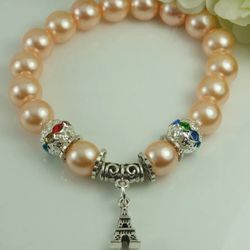 Peach Eiffel Tower Bracelet 