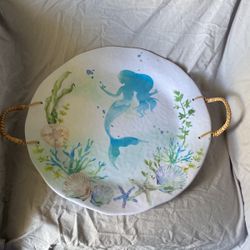 Large Mermaid Serving Fish