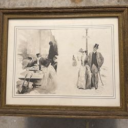 Vintage Framed Penrhyn Stanlaws Fashion Print – 16” x 13”
