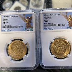 20peso mexico gols coin