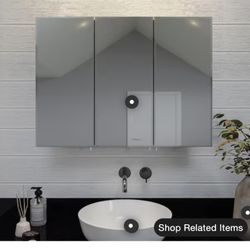 36 in. W x 26 in. H x 5-1/4 in. D Frameless Aluminum Recessed or Surface-Mount Medicine Cabinet with Easy Hang System