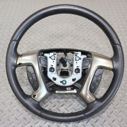08-09 Hummer H2 Black Leather Steering Wheel (Black 19I)