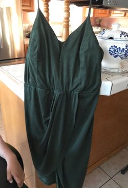 Suede green dress