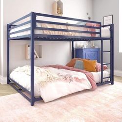 NEW DHP Miles Metal Bunk Bed, Blue, Full over Full (MISSING SCREWS)