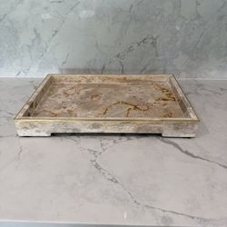 Marble & Brass Decorative Tray
