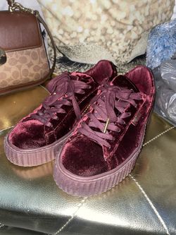 Puma Creeper Velvet Fenty Burgundy Red Shoes