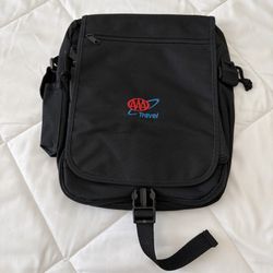 *Rare*Vintage* Black AAA Branded Travel Messenger Tablet Bag w/Strap Brand New