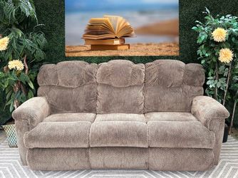 Free Delivery LaZBoy Suede Mocha Electric Recliner Couch Loveseat & Chair Set