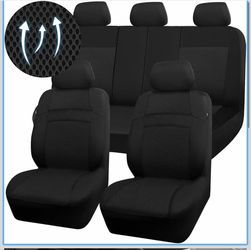CAR PASS Seat Cover Full Sets, 3D Air Mesh Car Seat Cover with 5mm Composite Sponge Inside,Airbag Compatible Universal Fit for SUV,Vans,sedans, Trucks