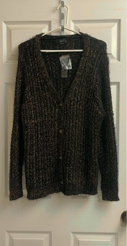 Brand new Ladies black/copper open sweater size 3X
