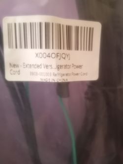 Power cord for Samsung .Kenmore refrigerator