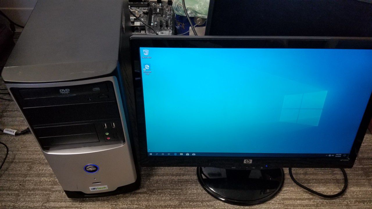 Complete Intel Core i3 PC (year 2014) Win10 Office2016 and 20in HP Monitor