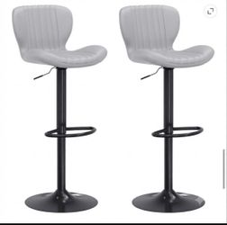 Set of 2 Gray Barstools - BL88