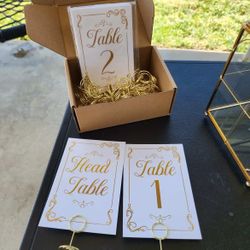 Sitting table numbers for parties