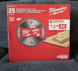 Milwaukee 7-1/4 in. 24-Tooth Tungsten Carbide Wood Cutting Framer Circular Saw Blade ☆25 Blades Pack