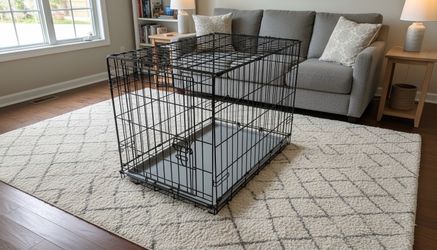 30x19x20in Black Metal Single Door Dog Cage Animal Containment Crate! Comes with optional divider. Great for 26-40lb Dogs