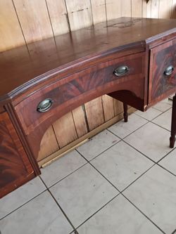 Antique Mahogany Vanity desk with matching wall mirror need some TLC