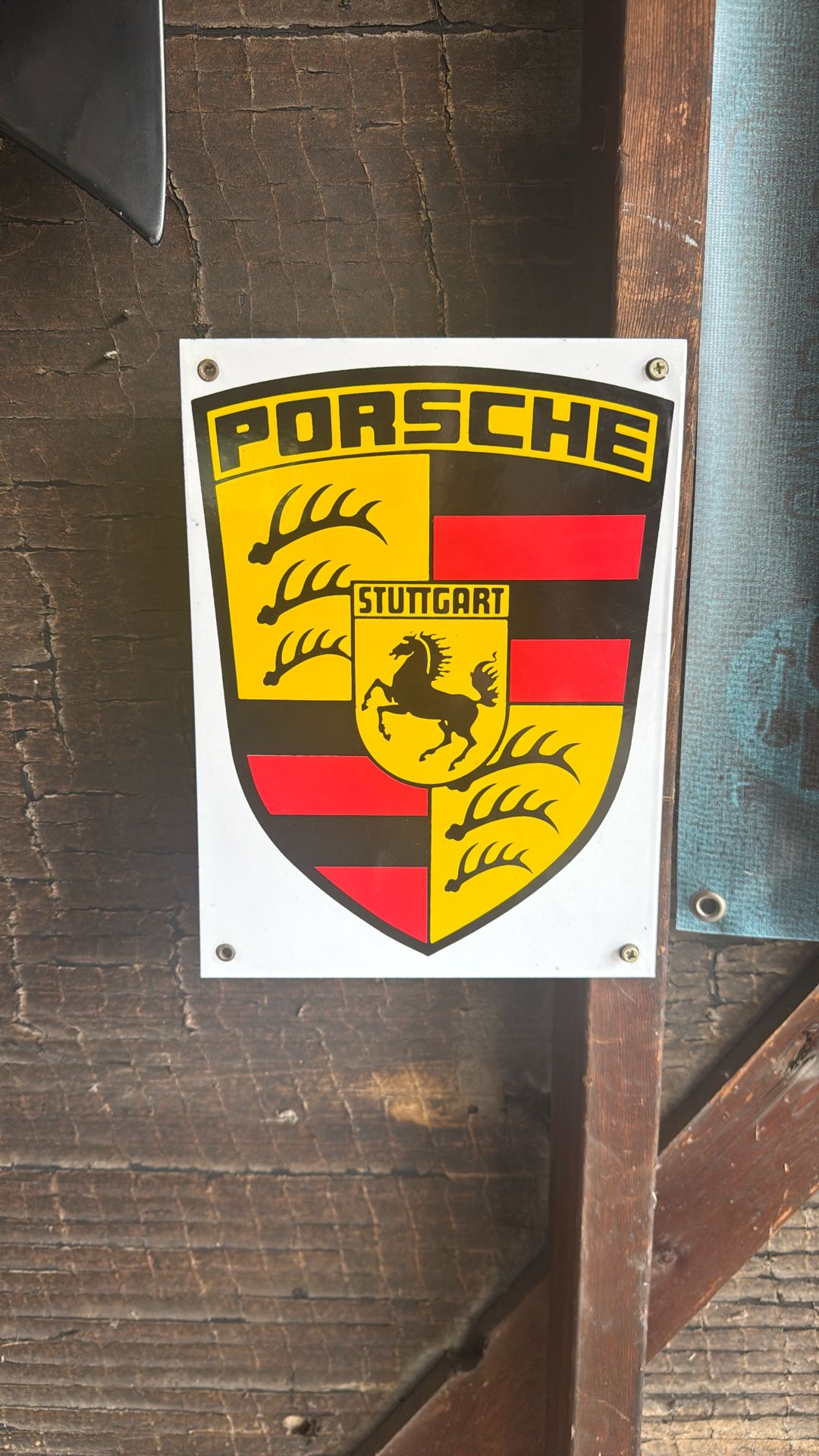 Porsche Crest Logo Metal Sign (9”x12”)